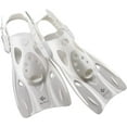 thumbnail image 1 of Reef Tourer Snorkel Fins for Kids and Adults, Adjustable Open Heel, Compact Short Blade Swimming Snorkeling Flippers, Travel Size, RF0106P, White, Small, 1 of 6