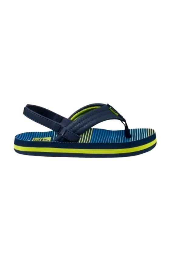 Unisex-Child Little Ahi Flip-Flop – Aqua Green Stripe, Cushioned, Lightweight  Non-Slip Kids’ Beach Sandals