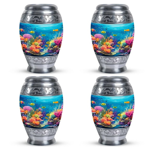 Reef Urns For Human Ashes Adult Female, Fish Urns For Burial In Ground, Cremation Urns For Ashes, Funeral Urns For Adult Ashes Men, Mini Urns For Ashes, Keepsake Urns For Ashes Set Of 4, 3inch