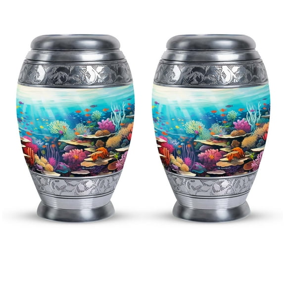 Reef Urns For Human Ashes Adult Female, Fishing Mini Keepsake Urn, Small Keepsake Urns For Human Ashes - Burial Urns For Adult Ashes - Cremation Urn Human Ashes - Ashes Holder (3inch,2pcs)