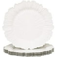 thumbnail image 1 of Reef White Charger Plates, Plate Chargers for Dinner Plates, Plastic Plate Chargers for Wedding Decor, Thanksgiving, Christmas, Set of 6, 1 of 7