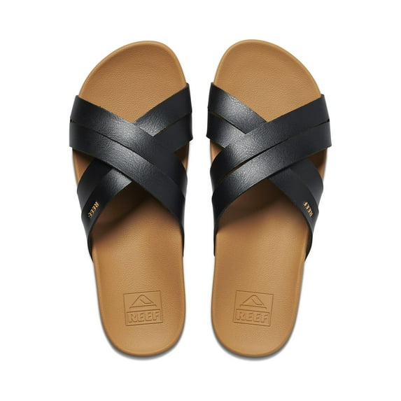 Reef Women's Sandals Cushion Spring Bloom, Black/Tan, 10