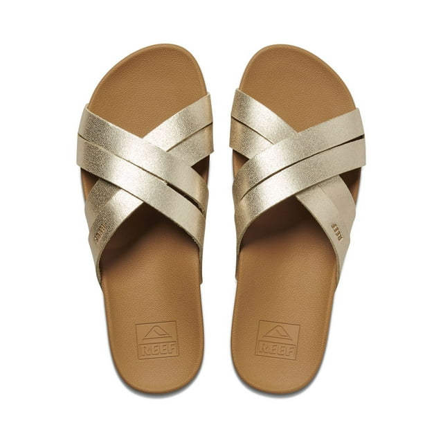 Reef Women's Sandals Cushion Spring Bloom, Champagne, 10