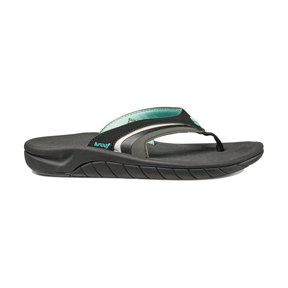 Reef Women's Sandals Slap 3, Black/Black/Aqua, 6
