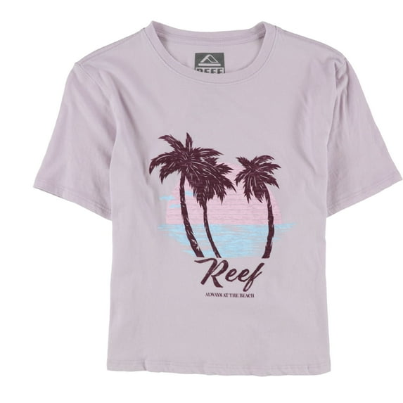 Reef Womens Always At The Beach Graphic T-Shirt, Purple, Large