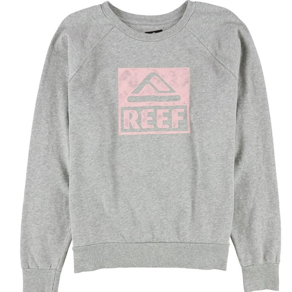 Reef Womens Box Logo Sweatshirt, Grey, Large