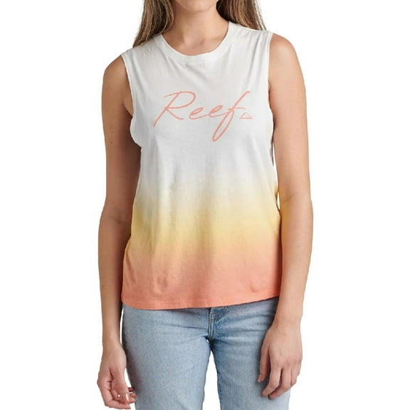 Reef Womens Cape Muscle Tank Top, White, Medium