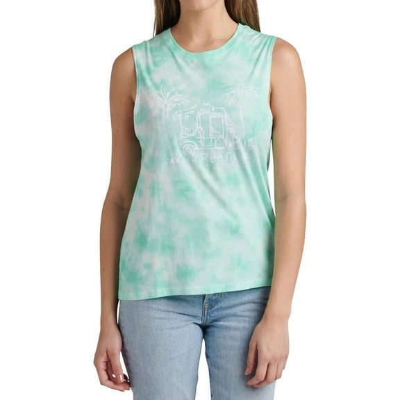 Reef Womens Ceylon Muscle Tank Top, Green, Large