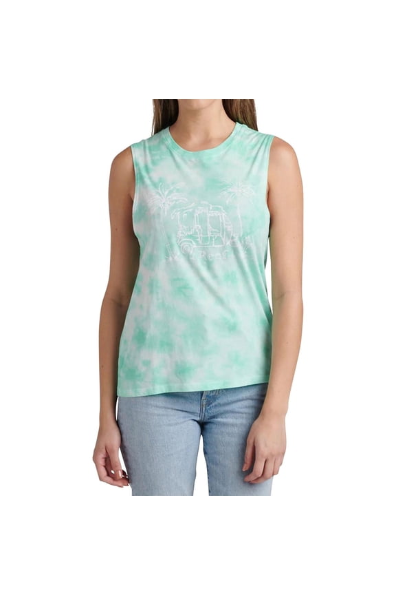 Womens Ceylon Muscle Tank Top, Green, Medium