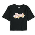 thumbnail image 1 of Reef Womens Cropped Script Logo Graphic T-Shirt, Black, Large, 1 of 2