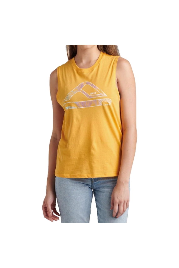 Womens Crys Muscle Tank Top, Yellow, Medium