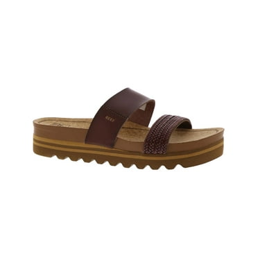 Reef Womens Cushion Vista Faux Leather Open Toe Flat Sandals