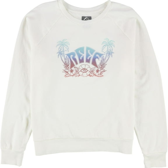 Reef Womens Logo With Eye Sweatshirt, White, Large