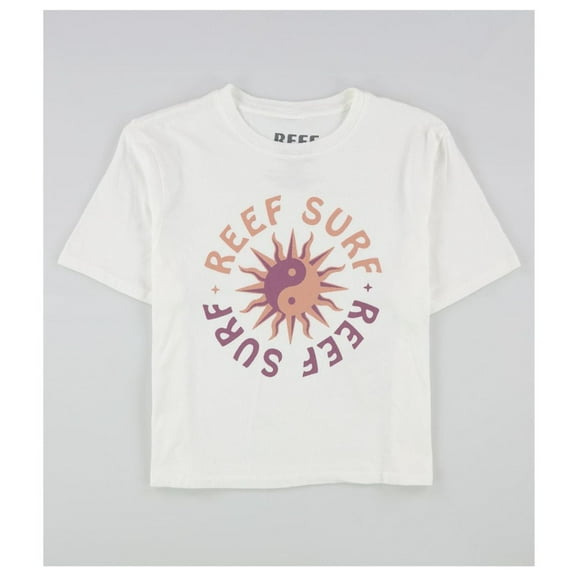 Reef Womens Opposites Graphic T-Shirt, White, Small