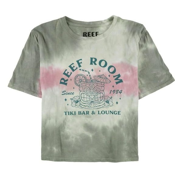 Reef Womens Tiki Bar & Lounge 1984 Graphic T-Shirt, Green, Large