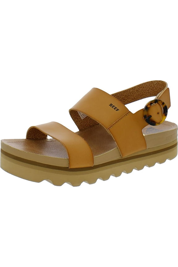 Womens Vista Hi Buckle Faux Leather Footbed Slingback Sandals