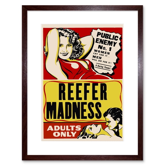 Reefer Madness Vintage Movie Advertising Framed Wall Art Print
