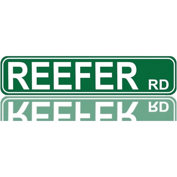 Reefer RD Street Sign, Quality Metal Sign, Reefer RD Sign Novelty Sign for Farm House Garage Wall Decor Tin Sign 4"x16"
