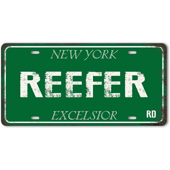 Reefer Road Street Sign Aluminum Sign, 6x12 Inch, Retro Wall Decor Novelty Funny Rustic Metal Sign