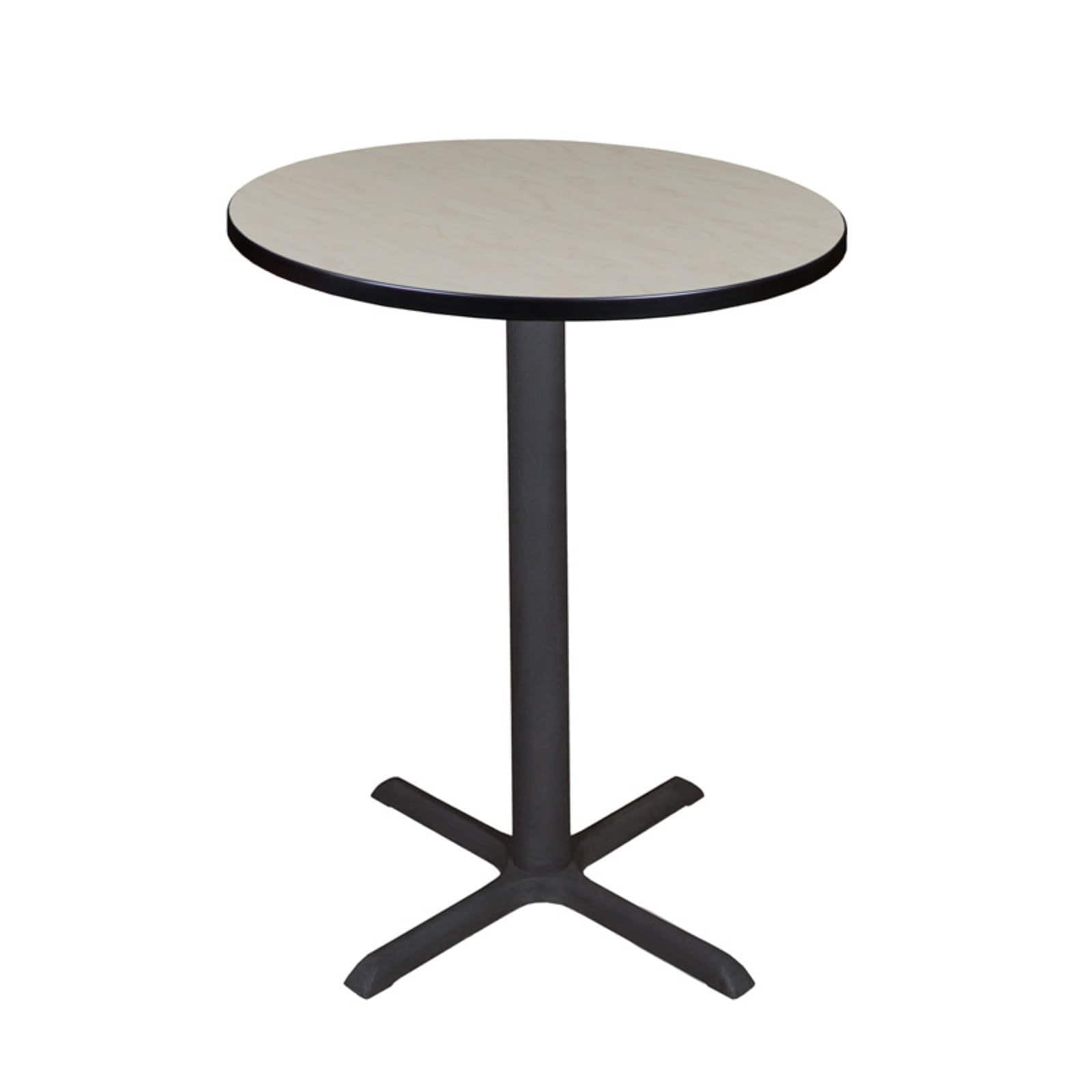 Maple Round 42" Bar-Height Café Table with Steel X-Base