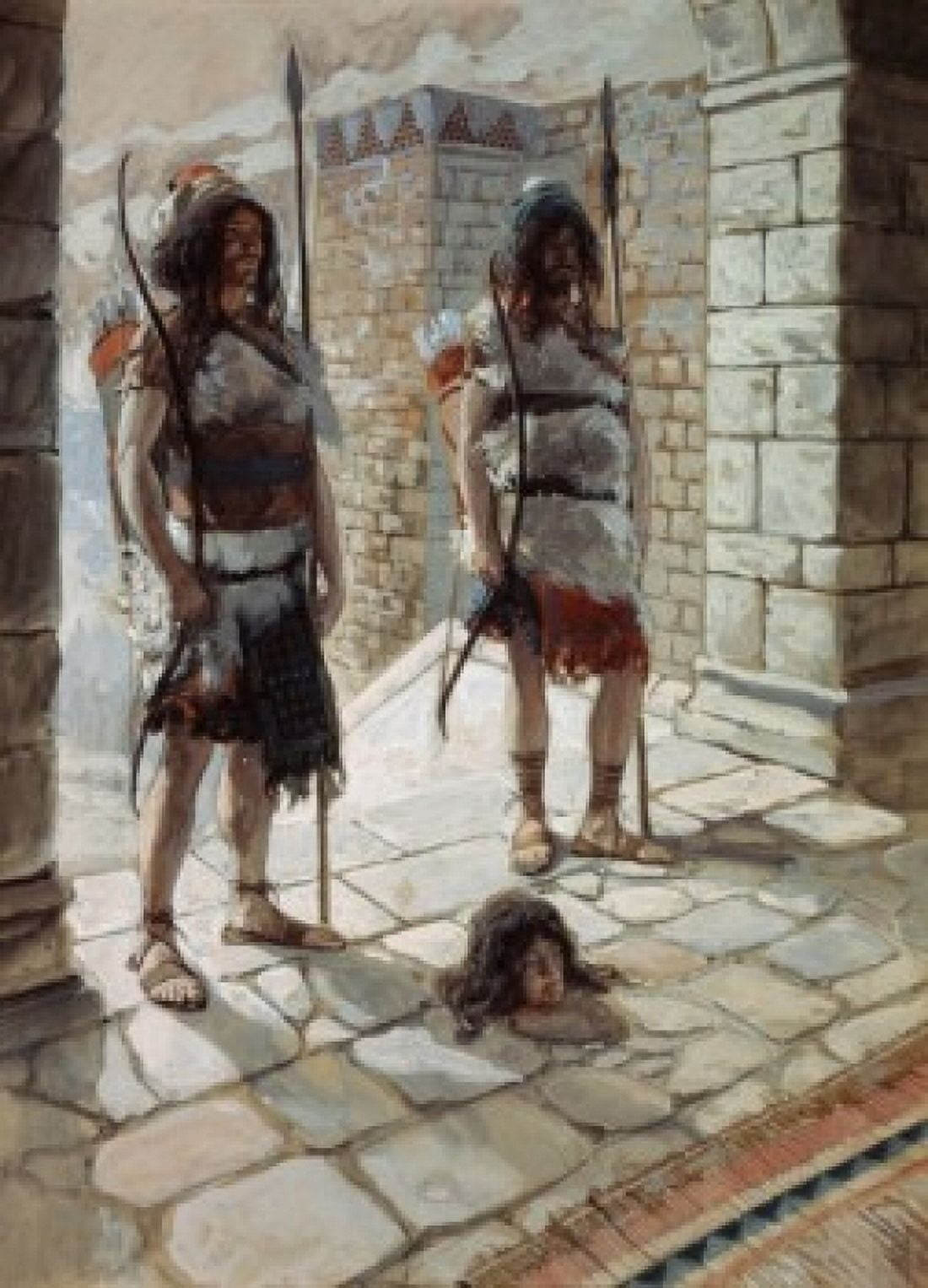 Reehab and Baanah Bring the Head of Ish-Bosheth James Tissot (1836-1902 French) Jewish Museum New York Canvas Art - James Tissot (24 x 36)