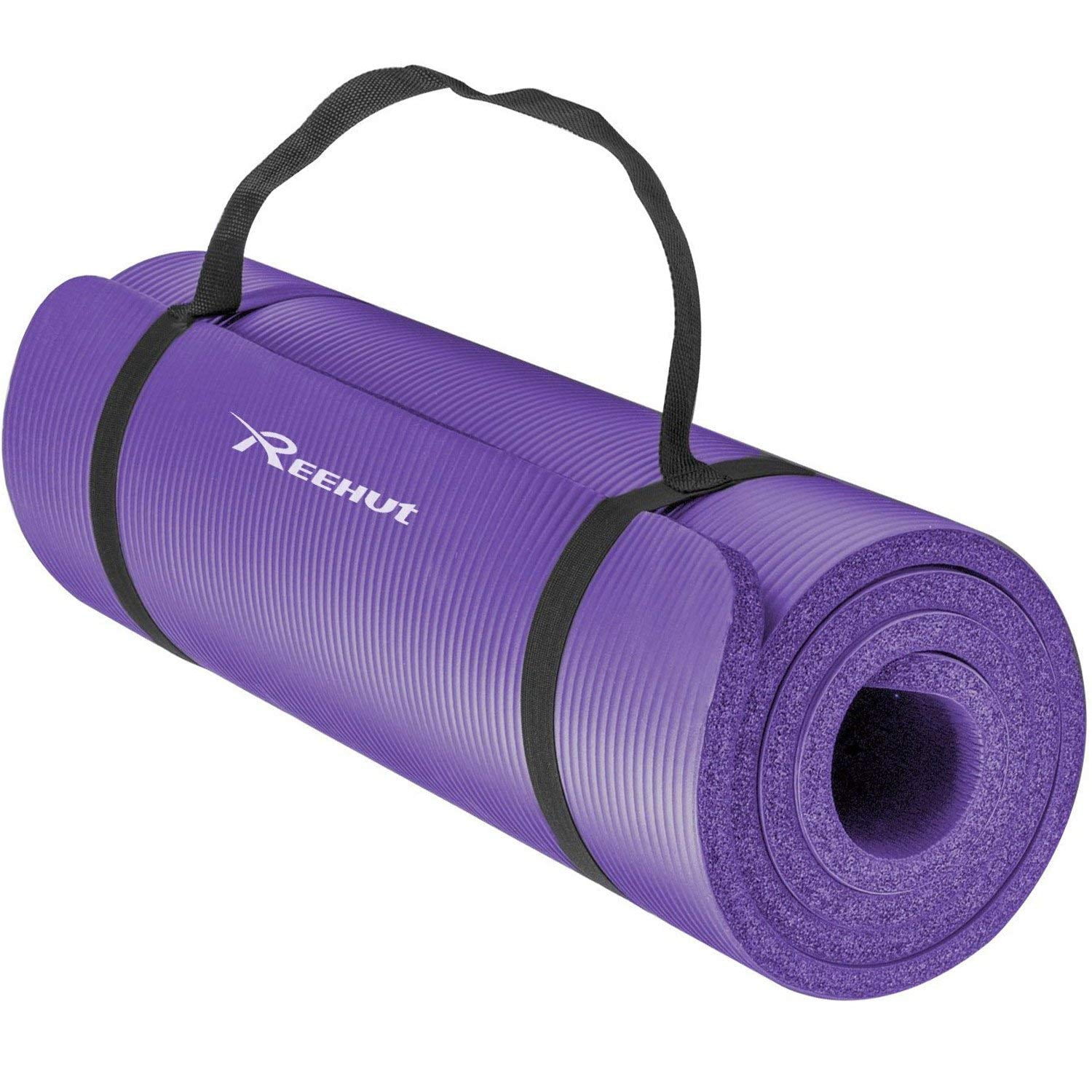 Reehut 1/2-Inch Extra Thick High Density NBR Exercise Yoga Mat for