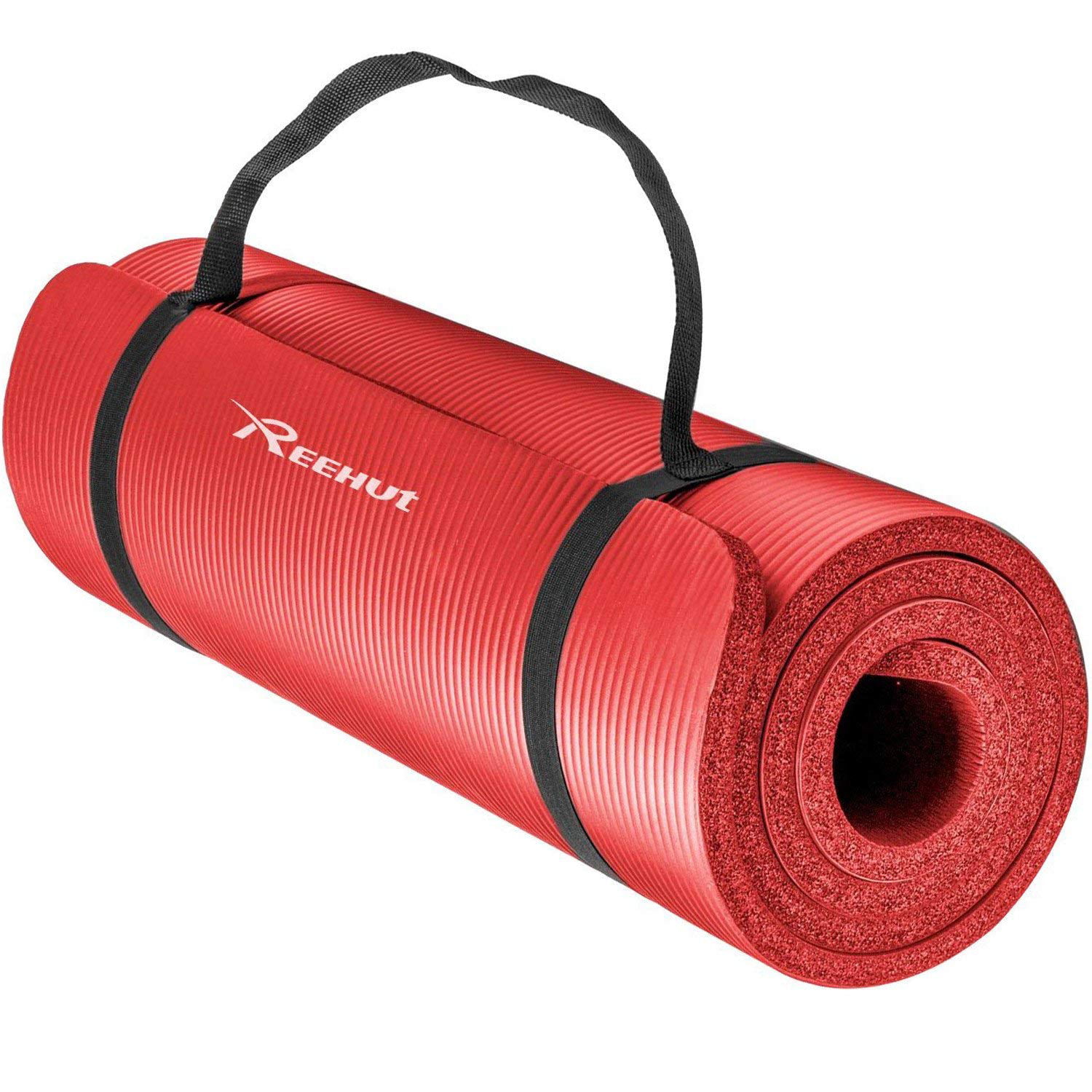 Reehut 1/2-Inch Extra Thick High Density NBR Exercise Yoga Mat for