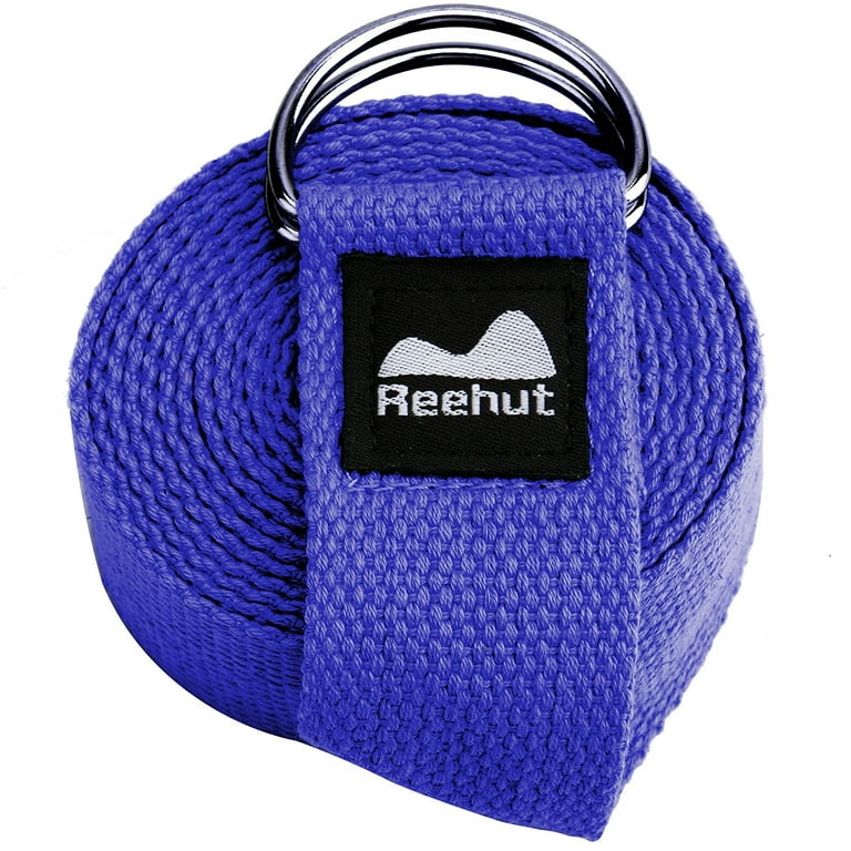 Reehut Fitness Exercise Yoga Strap w/ Adjustable D-Ring Buckle for  Stretching, Flexibility and Physical Therapy - (Blue, 10ft) 