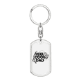 thumbnail image 1 of Reel Cool Dad Fish & Rod Fishing Stainless Steel or 18k Gold Premium Swivel Dog Tag Keychain, 1 of 10
