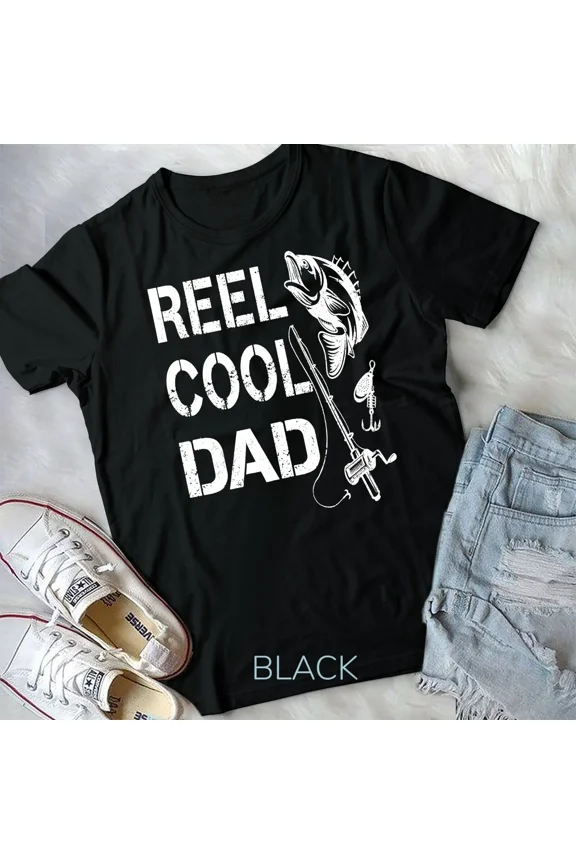 Reel Cool Dad, Fishing, Daddy, and Father's Day Themed Gift Shirt New Unisex T-Shirt