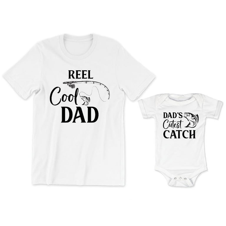 Reel Cool Dad Men's T-Shirt Fish and Fishing Hook Graphic Dad's