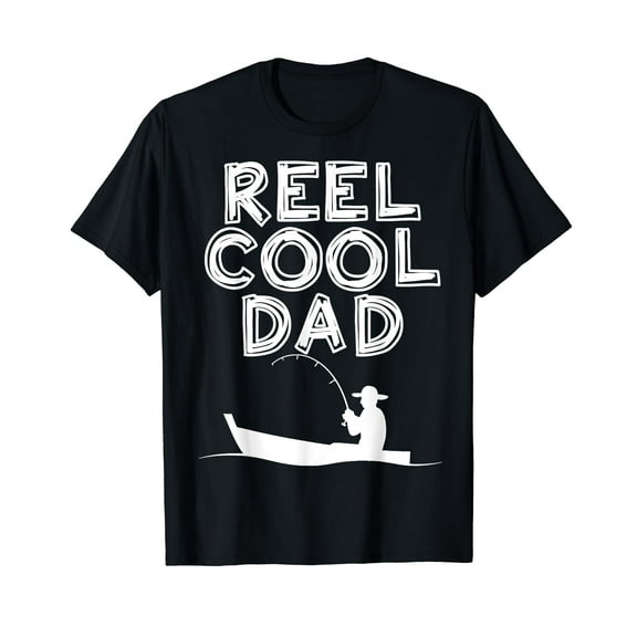 Reel Cool Dad T-Shirt for Men Cotton 100% Summer Tops Fishing Daddy Father's Day Tee
