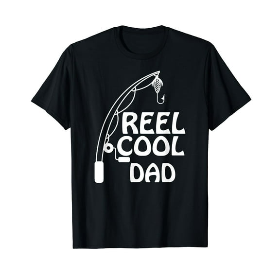 Reel Cool Dad T-Shirt for Men Cotton 100% Summer Tops Fishing Daddy Father's Day Tee