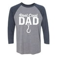 thumbnail image 1 of Reel Cool Dad Unisex 3/4 Sleeve Baseball Raglan Tee, 1 of 2