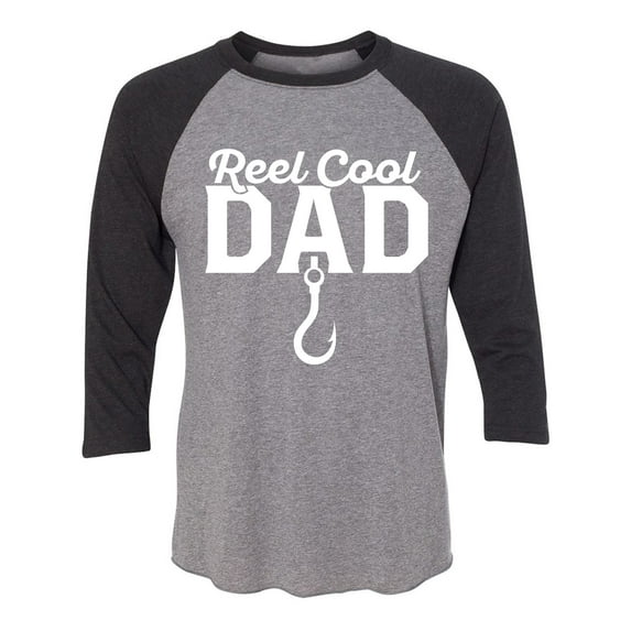 Reel Cool Dad Unisex 3/4 Sleeve Baseball Raglan Tee