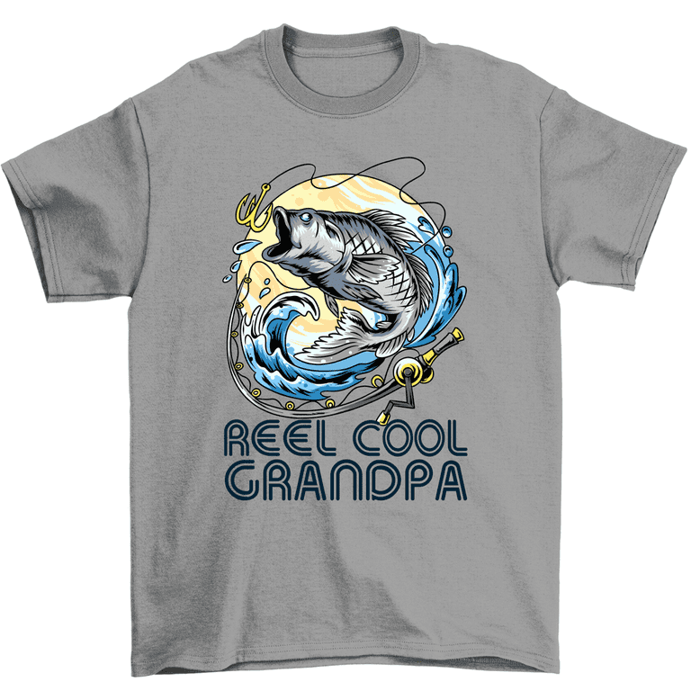 Reel Cool Grandpa Fisherman Fishing T-Shirt Men 