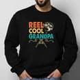 thumbnail image 1 of Reel Cool Grandpa Funny Grandpa Vintage Fathers Day Design Men's Round Neck Pullover Sweatshirt for Autumn/, Long Sleeve Layering ,Sizes S-2XL, 1 of 5