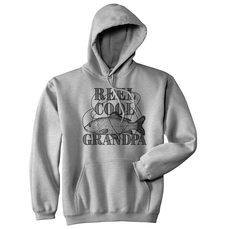 Reel Cool Grandpa Hoodie Funny Fishing Grandfather Graphic Novelty