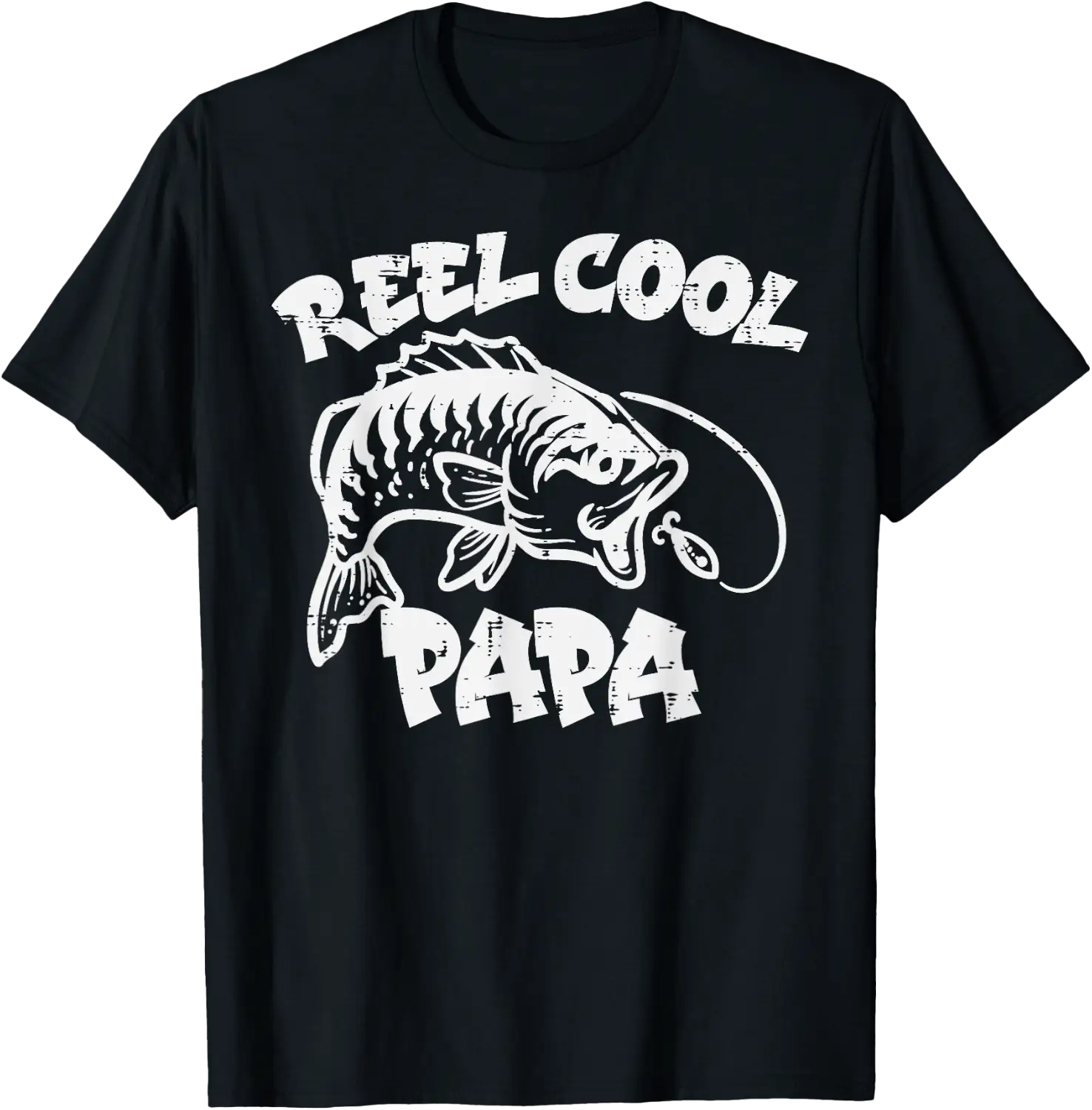 Reel Cool Papa Fish Bass Fishing Angler Dad Daddy Men T-Shirt - Walmart.com
