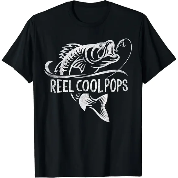 Reel Cool Pops Fishing Gifts Pops Father's Day T-Shirt