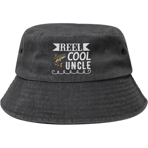 Reel Cool Uncle Bucket Hat Denim Fisherman Cap Beach Sun Outdoor Travel Caps for Women Men