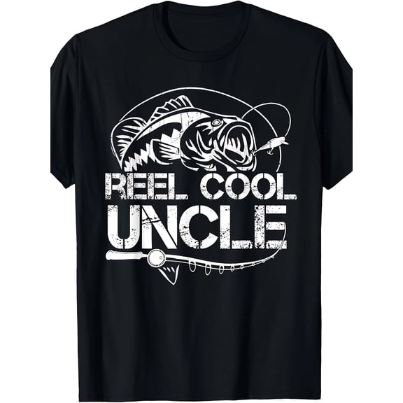 Reel Cool Uncle Fishing Daddy Fathers Day Dad Gifts For Men T-Shirt