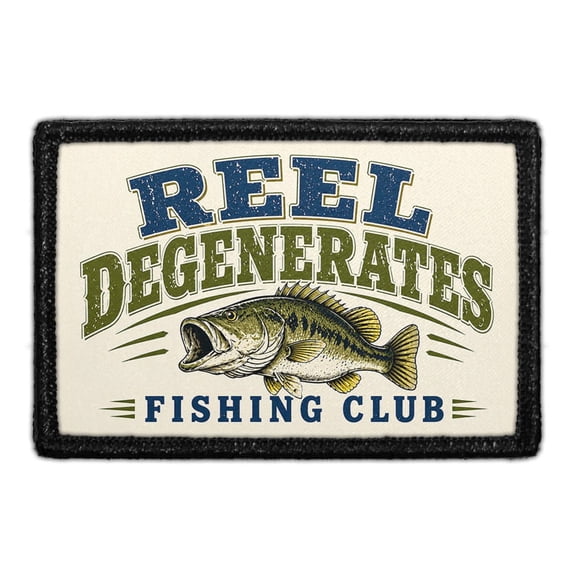 Reel Degenerates - Fishing Club | Hook and Loop Attach for Hats, Jeans, Vest, Coat | 2x3 in | by Pull Patch