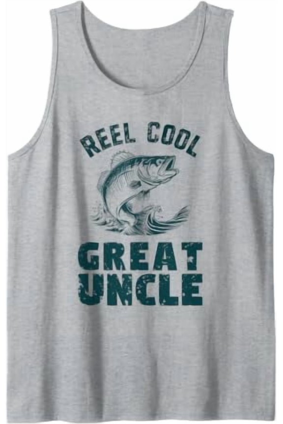 Reel Great Uncle Fishing Grandpa Vintage Style Tank Top Size S-3XL