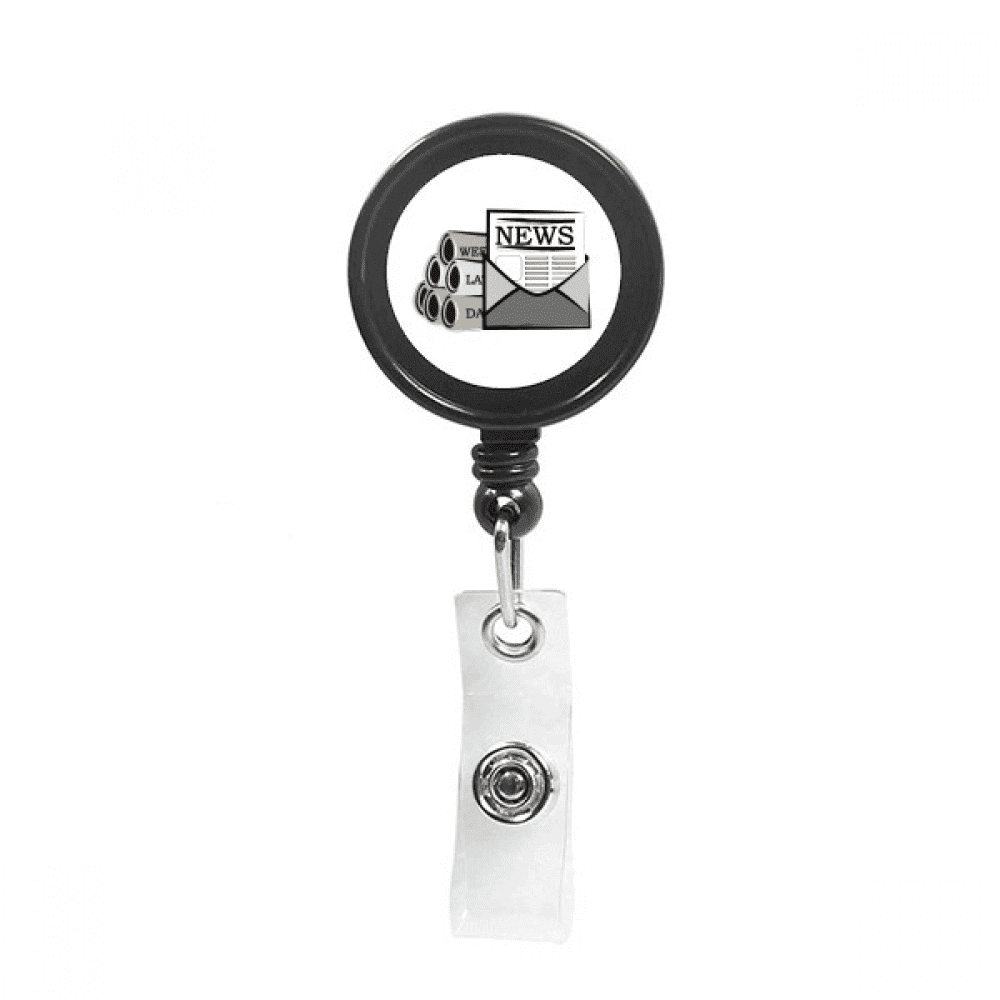 Reel Information Stack Letters Retractable Keychain Badge Holder ID Badge