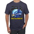 thumbnail image 1 of Reel It Like You Stole It Men's Graphic T-Shirt, Vintage Heather Navy, 4XL, 1 of 3