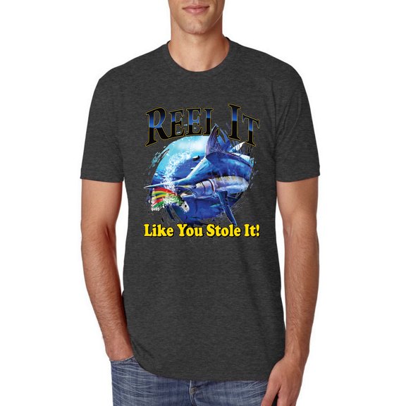 Reel It Like You Stole It Mens Premium Tri Blend T-Shirt, Vintage Black, X-Large