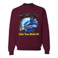 thumbnail image 1 of Reel It Like You Stole It Unisex Crewneck Graphic Sweatshirt, Maroon, Small, 1 of 3