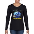 thumbnail image 1 of Reel It Like You Stole It Womens Graphic Long Sleeve T-Shirt, Black, X-Large, 1 of 3