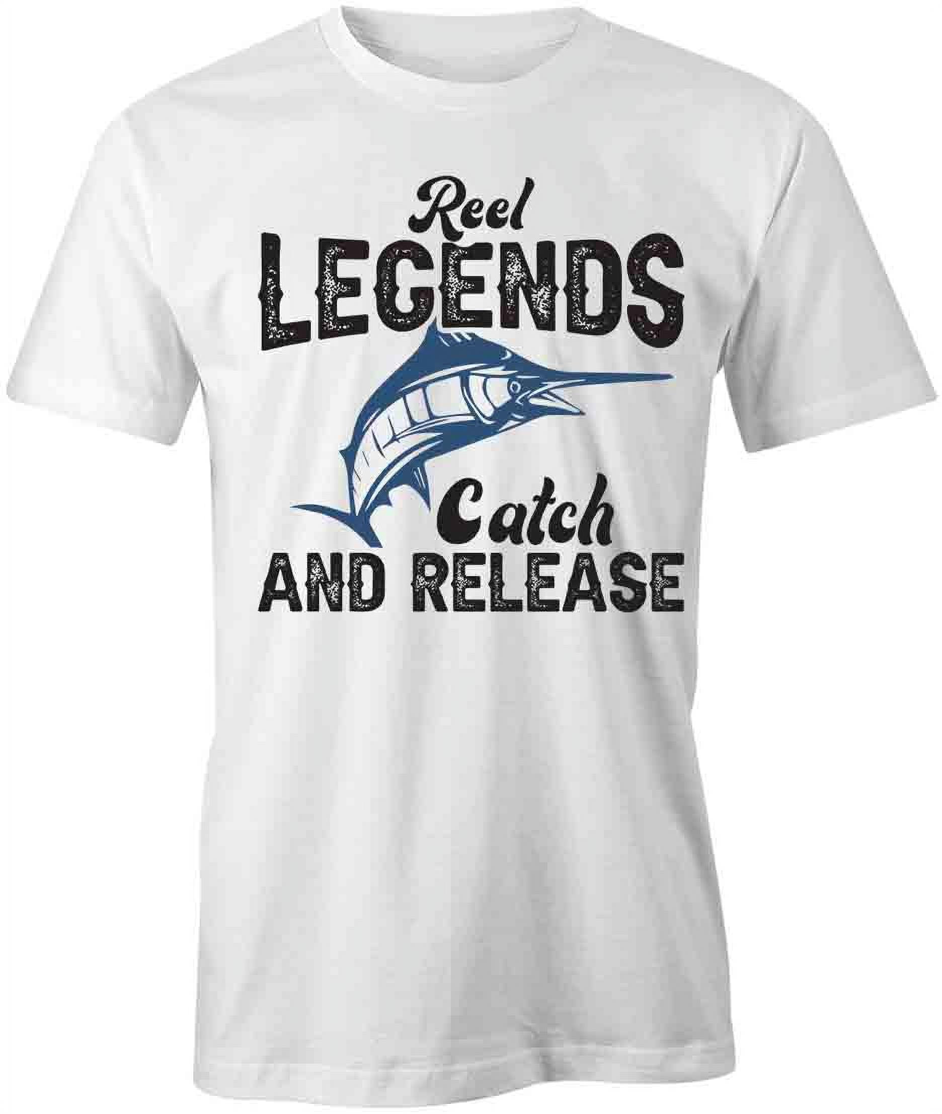 Reel Legends Catch and Release T-Shirt | Manly Hobbies White Tee Gift